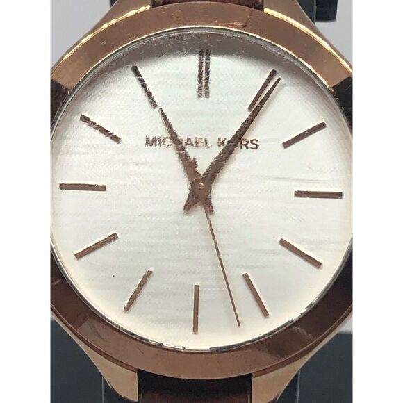 Michael Kors MK284 Women's Brown Leather Analog Dial Quartz Genuine Watch LB169 - Picture 2 of 12